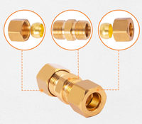 Raccord de tuyauterie en laiton à compression, résistant à la corrosion, pour basse pression, avec olive et joint d'étanchéité