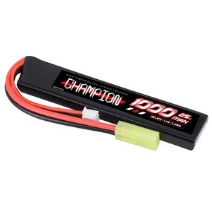 공장 가격 챔피언 <span class=keywords><strong>1000mAh</strong></span> 25C 2S 7.4V 소프트 케이스 충전식 <span class=keywords><strong>Lipo</strong></span> 배터리 팩 Airsoft 용 미니 Tamiya - Product Image 1