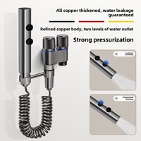 Robinet de chasse d'eau moderne à double contrôle et à haute pression, tout en cuivre et en laiton, réglable pour la salle de bain.