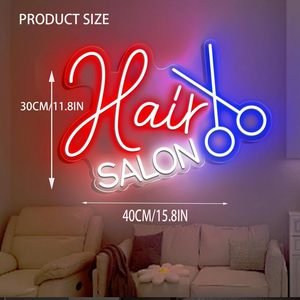Barbershop neon LED wall decoration light window open <b>sign</b> ambient light indicator light no-installation hanging luminous <b>sign</b> - Product Image 2