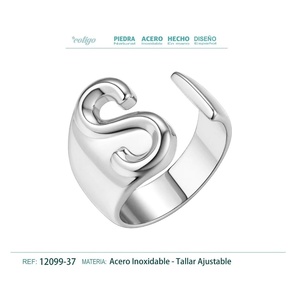 Scritta S anello in acciaio-gioielli zodiacali - Product Image 1