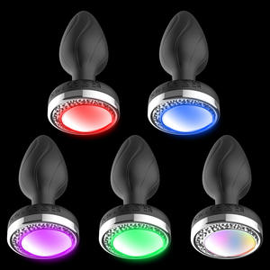 Leuchtender Analplug mit Kabelloser Fernbedienung Vibrations-Masturbator Silikon-Buttplug für die anale Massage für Frauen - Product Image 6