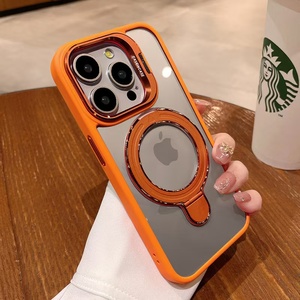 Sang Trọng Mạ Kép Đứng Chủ Ống Kính Bảo Vệ Từ Điện Thoại Di Động Bìa Điện Thoại Di Động Trường Hợp Đối Với iPhone 15 Pro Max 16 Cộng Với 14 13 12 11 - Product Image 4