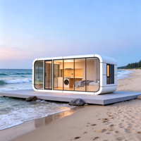 Cabine de bureau préfabriquée modulaire en structure acier respirante, panneaux sandwich, longueur 40 pieds, design moderne pour usage hôtelier et bureautique