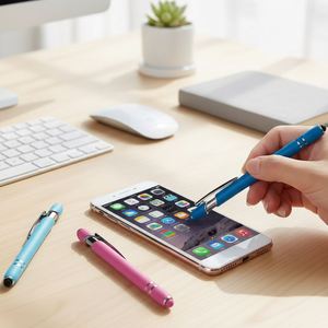 Nouveau stylet pour écrans tactiles, stylo à bille, stylet à toucher doux, stylo à bille en métal - Product Image 3