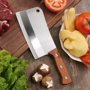Couteau à découper en acier inoxydable 31 cm, lame en acier série 3Cr avec manche en bois pour couper la viande et les os, usage en cuisine - Product Image 5