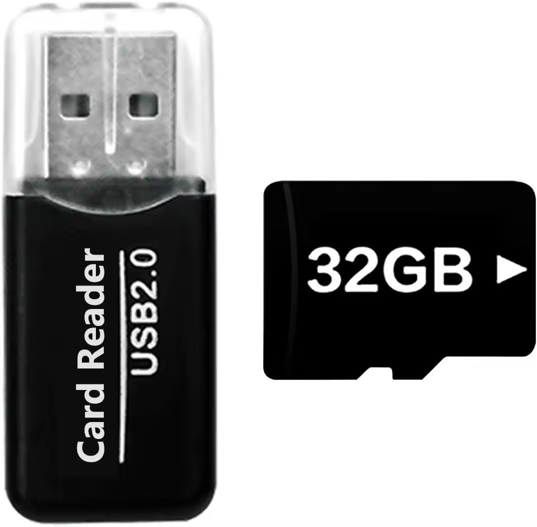 Carte mémoire noire 32 Go + lecteur de carte