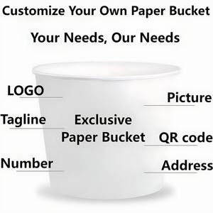 YBLPAK Contenant à collation jetable de 85 oz, seau à biscuits personnalisé, emballage alimentaire biodégradable, bac de service alimentaire en papier pour fruits secs - Product Image 3