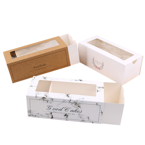 Set di scatole di cartone bianco stile cassetto Set busta biscotto <span class=keywords><strong>pasticceria</strong></span> scatola di imballaggio al forno imballaggio per alimenti con finestra - Product Image 6