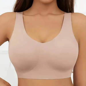 Soutien-gorge sans couture confortable et sans armatures pour femmes, grande taille, doux, 3D, été, quotidien, push-up, confortable, sans armatures - Product Image 1