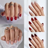 BTArtbox Faux Ongles 3D Faits Main à Coller en Gros, Gel Souple de Luxe, French Manucure Personnalisée, Lot de 30 Ongles à Coller en Gros
