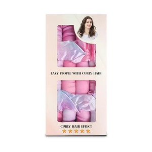 Rouleau à cheveux <span class=keywords><strong>rose</strong></span> pour dormir, ondulation sans chaleur, bigoudis en soie, doublure en caoutchouc, bigoudis sans chaleur, tige avec deux chouchous pour femme - Product Image 4
