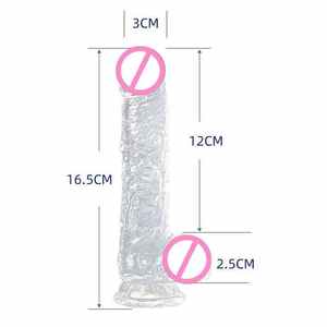 Großhandel 6-Zoll Kleiner Transparenter Realistischer Weicher <span class=keywords><strong>Dildo</strong></span> - Dünner Schlanker Penis mit Saugnapf Wasserdichtes Erwachsenen-Spielzeug für Schwule G-Punkt Anale Stimulation - Product Image 5