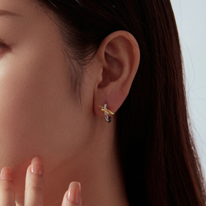 ต่างหูทรงห่วงสุดฮิต ชุบทอง 18K สีเงิน สำหรับเครื่องประดับแฟชั่น unisex - Product Image 5