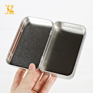 Tinsmaker Wholesale Custom Logo Silver Rectangular Mint Hinged Small <strong>Tin</strong> Boxes for Candy Packaging <strong>Metal</strong> <strong>Cigarette</strong> Gift Box - Product Image 4