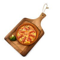 WDF fourniture d'usine OEM/ODM manche en bois coupe-pizza planche à découper à bord vif pelle à pizza en bambou naturel avec poignée