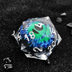 Dés à jouer polyédriques Feeron Premium en résine transparente à vingt faces D20, personnalisables avec logo, durables pour les jeux de rôle sur table et la collection (D&D) - Product Image 2
