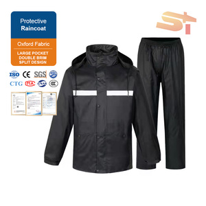Ensemble imperméable cycliste (veste et pantalon) – Combinaison <span class=keywords><strong>de</strong></span> pluie intégrale réfléchissante pour adulte – Imperméable et sécuritaire – Simple ou double couche - Product Image 6