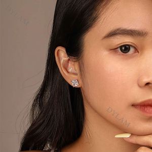 Dylam High End Shiny Jewelry Ear <b>Studs</b> Wedding Trend Luxury Women's 925 Sterling <b>Silver</b> Delicate 5A Cubic Zirconia Ear <b>Studs</b> - Product Image 2