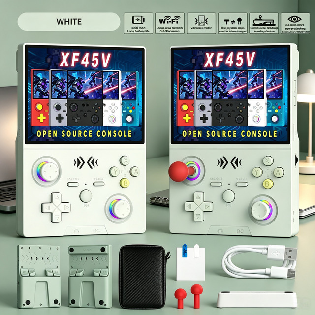 XF45V Classic Game Console 4.5inch Wifi Pocket Video Player Linux System 4000mAh 64GB 128GB Handheld Retro Gaming Console