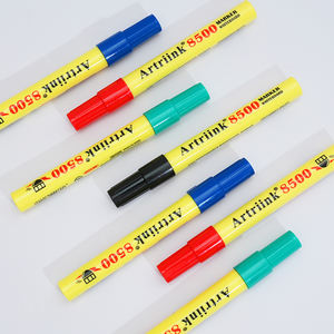 طرف مستدير قلم أبيض سهل المسح حبر أسود مضاد للتجفيف للتعليم والرسم على ألواح قابلة للمسح اللون أبيض - Product Image 4