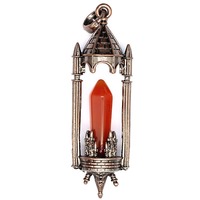 Pendentif en cristal de château gothique vintage, breloque en alliage incrustée d'une gemme hexagonale, pendentif en cristal de château gothique pour la création de bijoux DIY