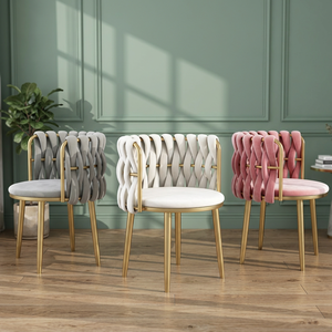 Silla de Salón de Belleza de Cuero PU de Lujo Nórdico, Silla de Maquillaje con Respaldo para el Hogar, Silla de Comedor para Exteriores, Silla de Hotel - Product Image 2