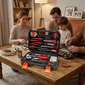 Wholesale 81Pcs Carbon Steel Home Repair <b>Tool</b> <b>Set</b> with Hard Case DIY Gift Household <b>Tool</b> <b>Set</b> - Product Image 3