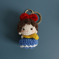 Porte-clés Charme Poupées Princes Adorables, Mini Porte-clés de Voiture Tricotés à la Main, Pendentifs Mignons pour Sac à Dos et Sac à Main, Porte-clés de Couple