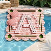 Jeu de Mahjong flottant, tuiles en mousse EVA imperméables, table de jeu portable pour piscine, plage, bateau, lac