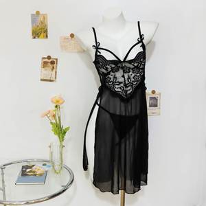 Ensemble de Nuisette Sexy en Dentelle et Tulle pour Femme, Taille XL, en Mousseline, Fourniture ODM, Soutiens-gorge - Product Image 5