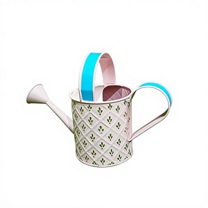 Arrosoir décoratif en métal avec long bec verseur et poignée bleue pour jardinage intérieur, décoration de jardin - Product Image 1