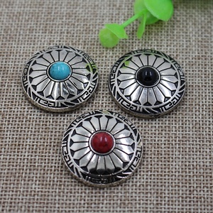 Hoa màu Ngọc Lam conchos bạc mạ đúc đồng xu nút với vít trở lại - Product Image 1