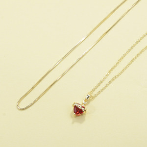 Collar con Colgante de Corazón Pequeño Punk con Piedra Roja, Chapado en Oro de 14k, para el Día de San Valentín o del Día de la Madre, para Mujeres y Niñas - Product Image 4