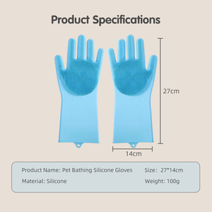 Guantes de Silicona para el Cuidado de Mascotas, Cepillo de Doble Cara para Bañar Perros, Cepillo de Masaje para Gatos, para Eliminar el Pelo Suelto y Limpieza Profunda - Product Image 5