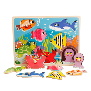 Tùy Chỉnh Bằng Gỗ <span class=keywords><strong>3D</strong></span> Câu Đố Ghép Hình Đồ Chơi Cho Trẻ Em Phim Hoạt Hình Động Vật Xe Gỗ Toddler Câu Đố - Product Image 3