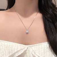 Collier Exquis en Forme de Petit Cube de Sucre, Pendentif Carré en Moissanite D Color 1 Carat, Bijoux en Argent S925 pour Femme, Vente en Gros