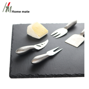 Usine directe 40*30cm ensemble de plateau de service Rectangle naturel plat en <span class=keywords><strong>ardoise</strong></span> écologique avec couteau et craies - Product Image 5
