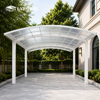 Abri de jardin extérieur quatre saisons en aluminium durable et moderne pour deux véhicules, avec toit imperméable et résistant à la neige