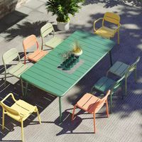 Table carrée en alliage d'aluminium pour l'extérieur, table à thé, chaise de loisirs, mobilier commercial pour cour, jardin, balcon, terrasse, restaurant
