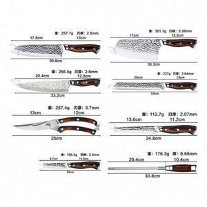 Hot Sales 9 Pcs Stainless Steel <b>Kitchen</b> Knife Set with Block Eco-Friendly <b>Plastic</b>/PP Handle 5Cr15MOV Blade Right Hand USA Mairun - Product Image 5