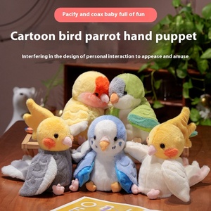 Oiseau <span class=keywords><strong>perroquet</strong></span> marionnette à main jouet animaux en peluche jouets en peluche poupée de chiffon ventriloquie avec grande bouche cadeau d'anniversaire de petite fille enfants - Product Image 2