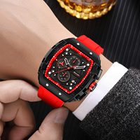 Montre chronographe sportive SKMEI 9341, grand cadran, design rectangulaire unique et creux, montre-bracelet à quartz tendance pour homme, date automatique