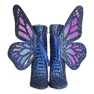 Bottes pour femmes à talon fin et haut, avec fermeture éclair latérale, tige scintillante, bout pointu, hauteur mi-cuisse, pour soirée - Product Image 2