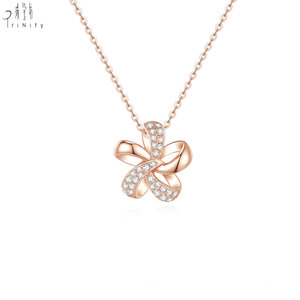 New Collection Wholesale Manufacturer Export Flower Design <b>Pendant</b> Jewelry 18K <b>Solid</b> Rose <b>Gold</b> Real Natural Diamond <b>Pendant</b> - Product Image 3