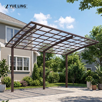 Toit en polycarbonate arqué sur mesure en aluminium pour les grossistes, utilisation en extérieur, imperméable, profilé 1,2-4,0 mm, abri de voiture