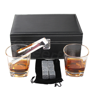 Recién llegado, caja <span class=keywords><strong>de</strong></span> cuero embalada para enfriar whisky, estante para cubitos <span class=keywords><strong>de</strong></span> hielo, piedra con 2 uds., vasos y piedra para whisky, juego <span class=keywords><strong>de</strong></span> regalo <span class=keywords><strong>de</strong></span> granito - Product Image 6