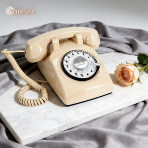 <span class=keywords><strong>Telefono</strong></span> Fisso Retrò Vintage con Disco Rotante Rosso Stile Anni '60 e '80 per Casa e Hotel - Product Image 3