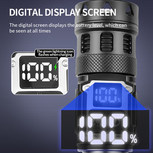 Linterna LED de Alta Potencia Recargable con Pantalla Digital Magnética, Luz Láser Blanca de 30W, Luz Púrpura RGB de 395nm, Largo Alcance - Product Image 3