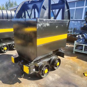 Fixed Steel Mine Material Cart Four-Wheel Yellow Powder Coated Durable Industrial <b>Transport</b> Cart - Product Image 3